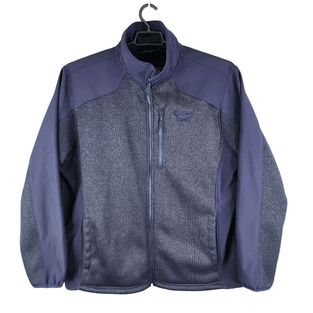 Mens Navy Blue Reebok Jacket Full Zip Mock Neck Long Sleeve Size 2XL